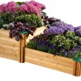 Gaspo Kinderhochbeet aus Holz, 86x80x40 cm, bepflanzt mit Blumen.