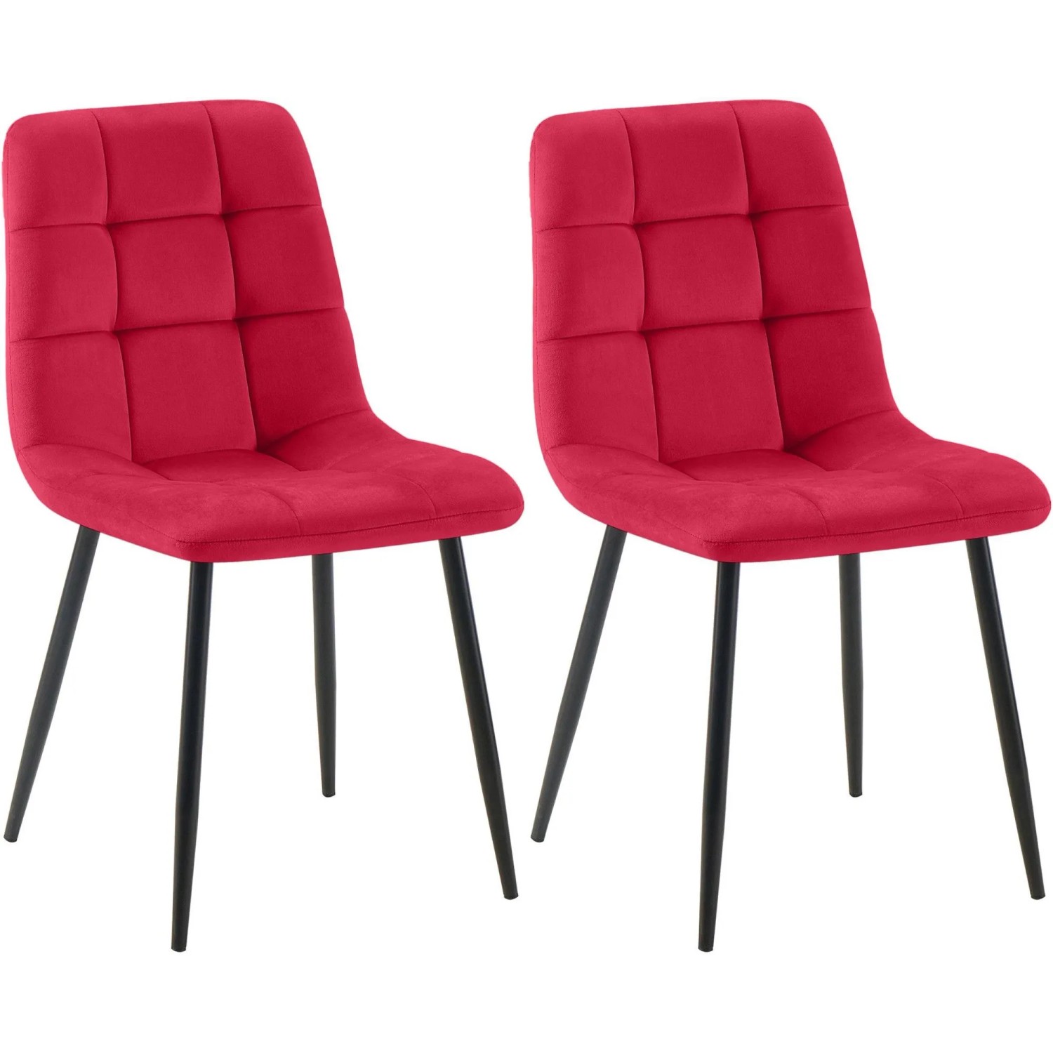 CLP 2er Set Esszimmerstuhl Tilde rot/Samt