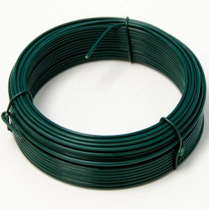 Rolle grüner, ummantelter Spanndraht, 2 mm dick und 25 m lang, für Zaunbau und Gartenzwecke.