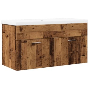 vidaXL Waschbeckenunterschrank mit Einbaubecken Altholz-Optik 3328585