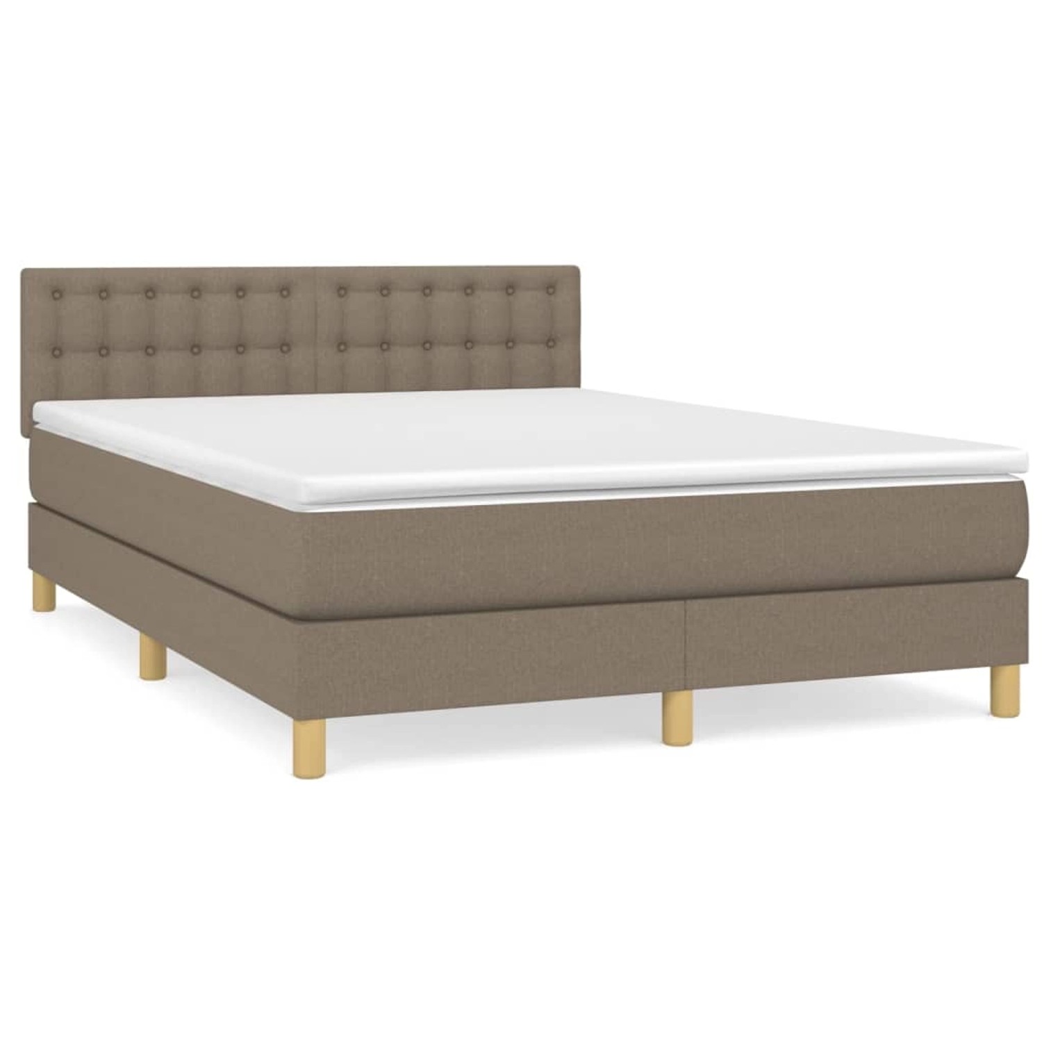 vidaXL Boxspringbett Boxspringbett mit Matratze Taupe 140x200 cm Stoff Bett günstig online kaufen