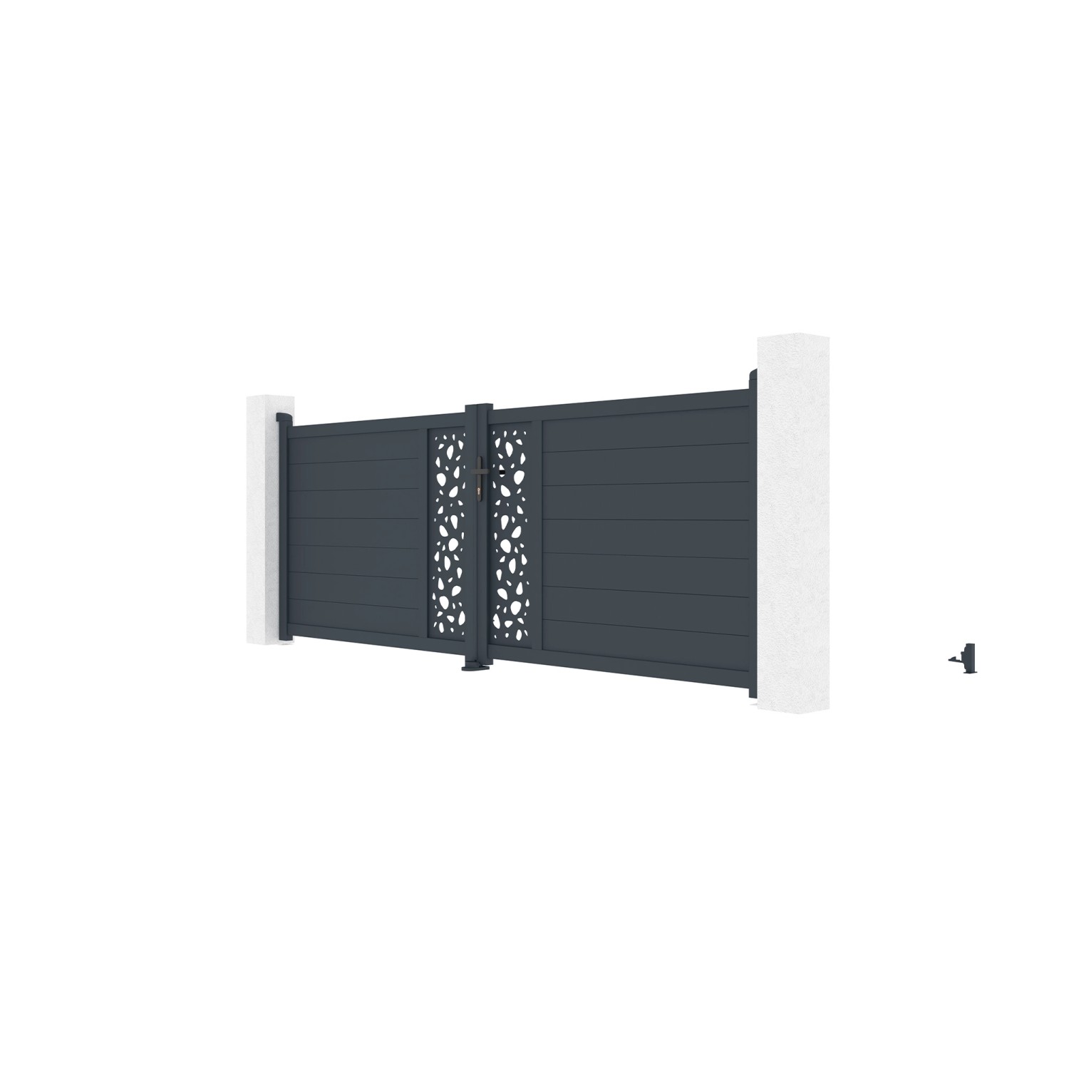 Casanoov Drehtor Sunny 350x120cm Aluminium & Bunker B500 Motorisierung_5