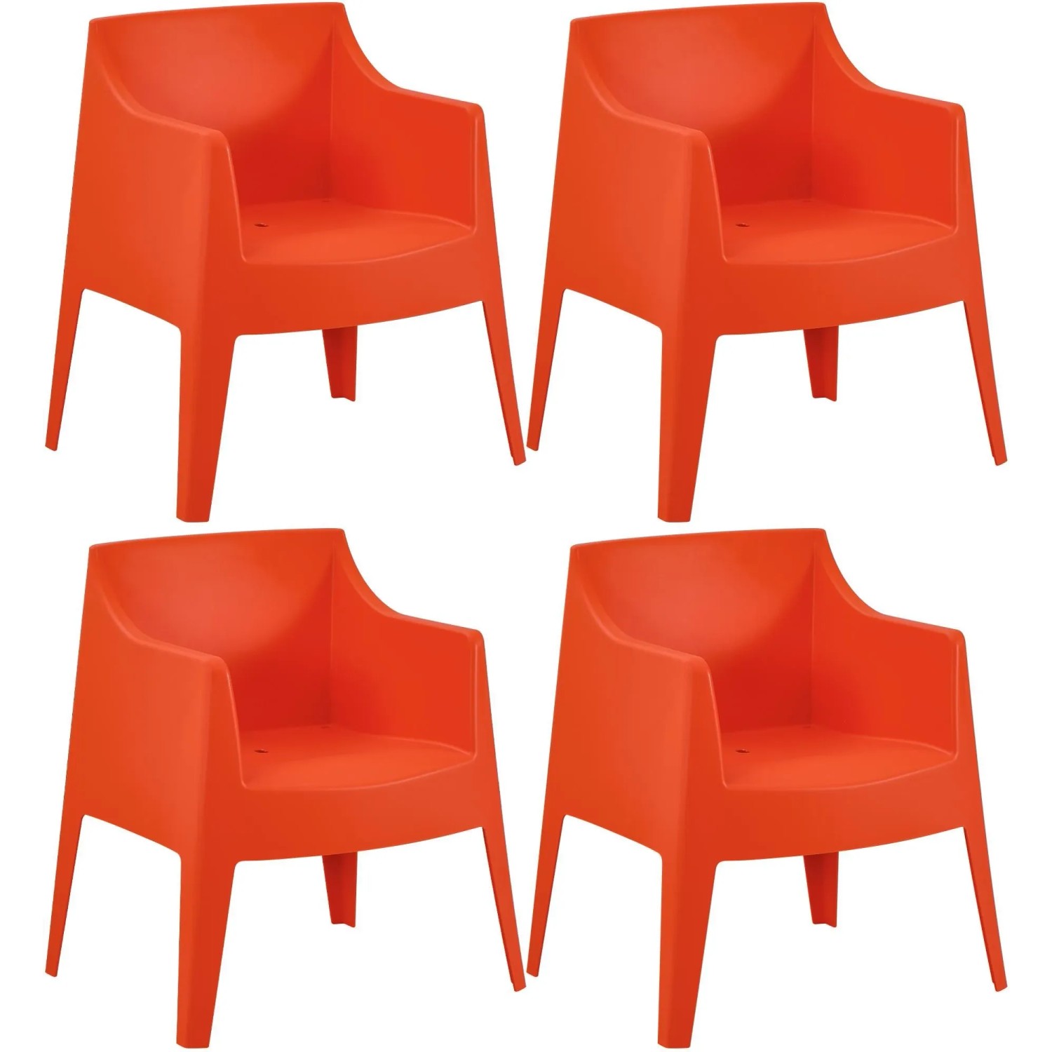 CLP 4er Set Gartenstühle Bartal Orange