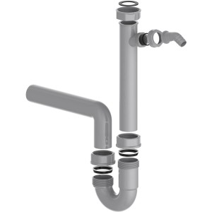Kirchhoff Siphon für Küchenspüle Eco Save, 40 mm, aus recyceltem Kunststoff mit Geräteanschluss.