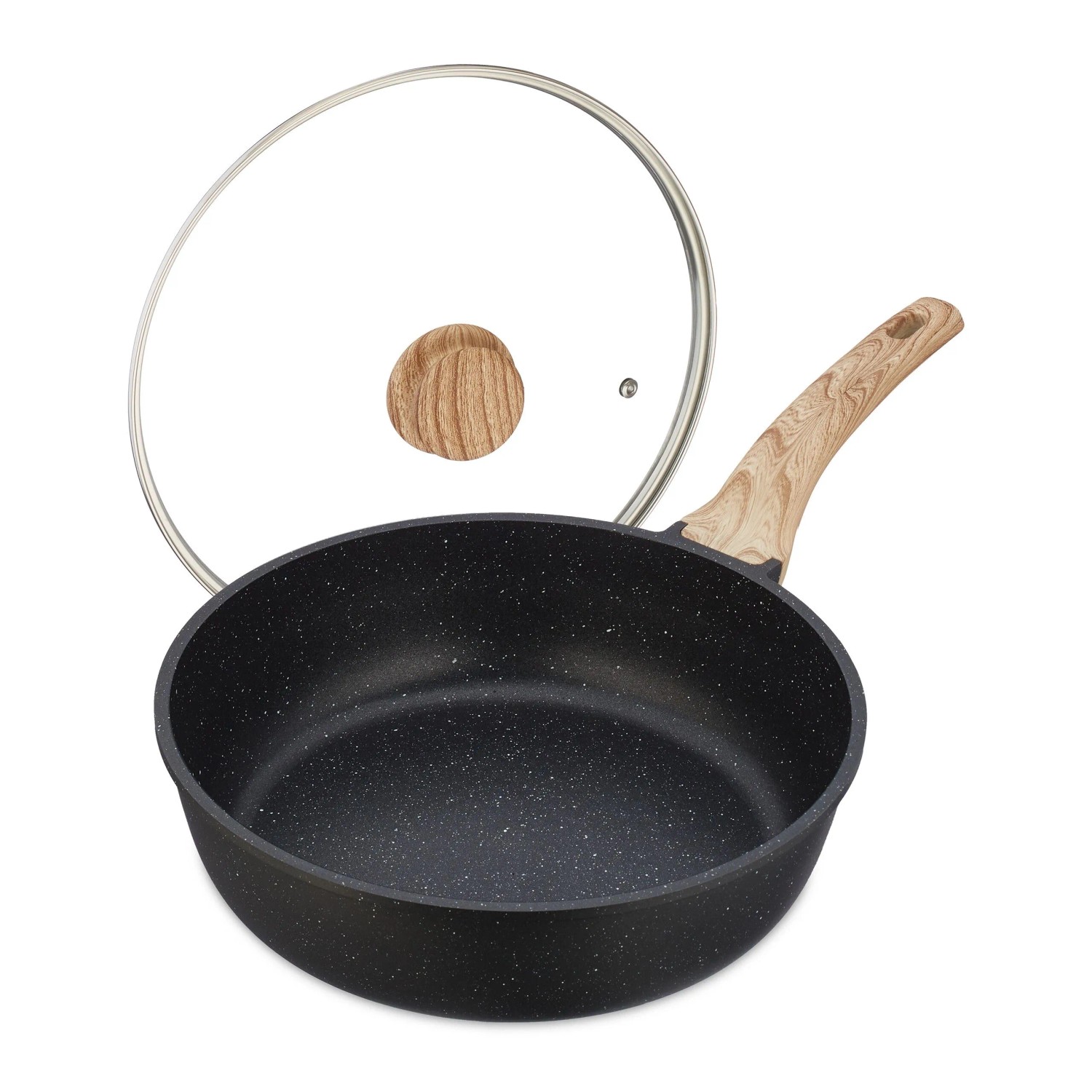 Relaxdays Schmorpfanne Aluminium Schwarz Antihaft Induktionsgeeignet Mit Deckel 48 cm x 29,5 cm x 14 cm 1,7 kg