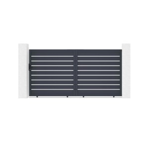 Casanoov Schiebetor Aus Aluminium Vogel 350x180cm Grau