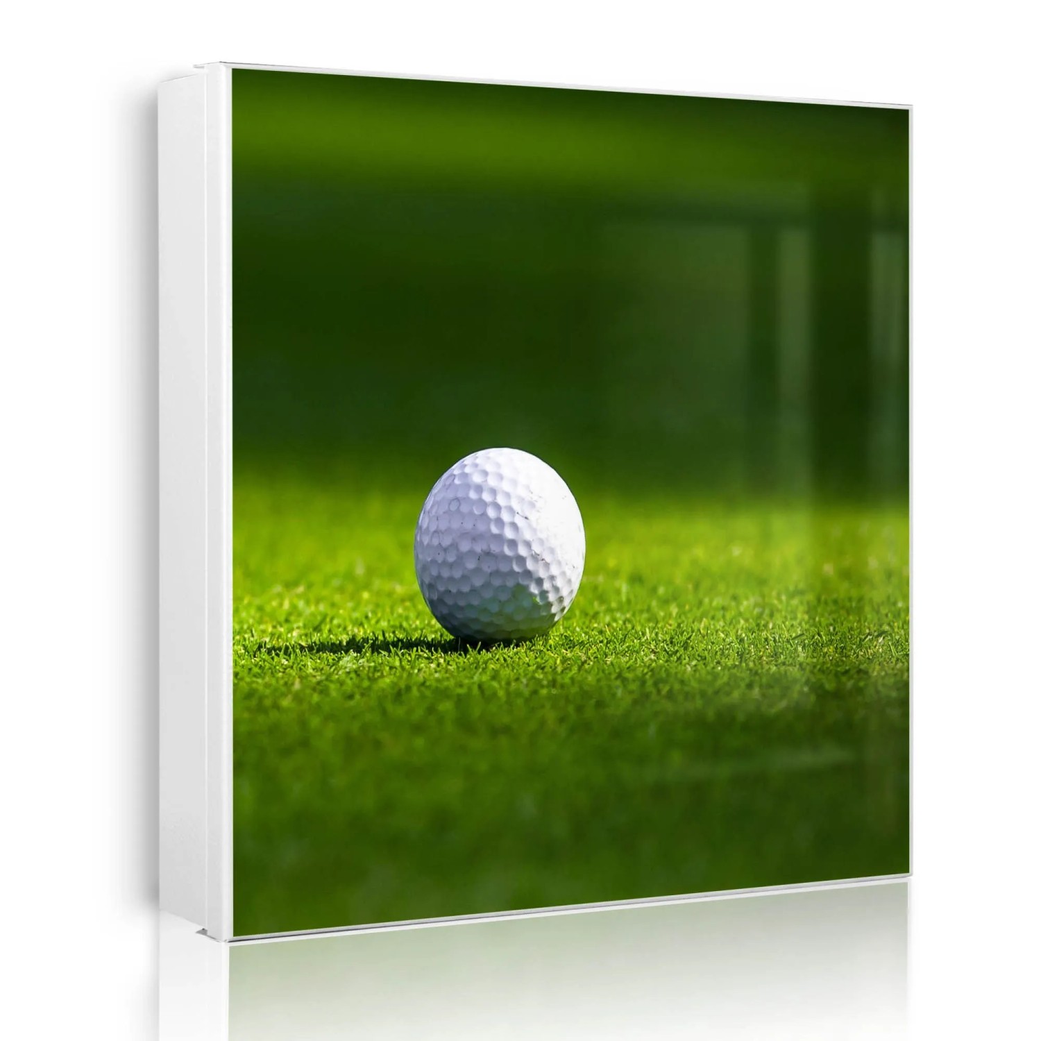 Banjado Großer Schlüsselkasten Metall 30x30cm Weiß Scharnier Links 50 Haken Beschreibbar Magnetisch Motiv Einsamer Golfball