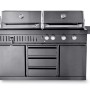 MyOutdoorKitchen Gas- und Holzkohlegrill Black Collection, freistehend, aus Edelstahl.