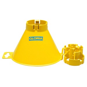 Gelber Gloria Sprühschirm Typ 280 für Drucksprühgeräte, Aufsatz für präzises Sprühen.