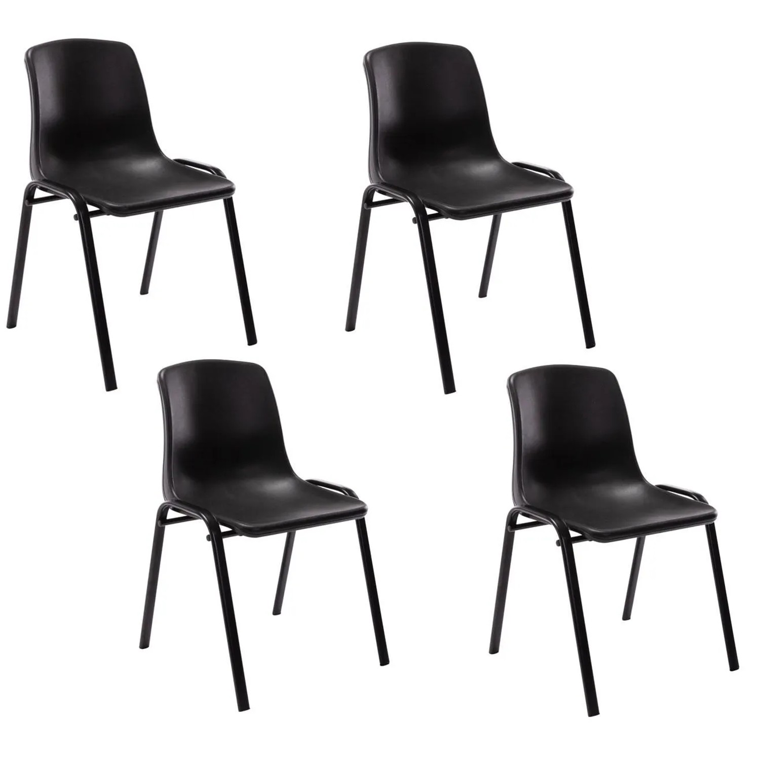 CLP 4er Set Stapelstuhl Nowra Kunststoff Schwarz