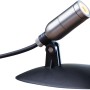 Heissner LED-Spot für Teich, Pool und Garten, 1 Watt, warmweiß, mit Edelstahlgehäuse und schwarzem Standfuß.