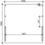 Technischer Grundriss Skan Holz Carport Friesland, Maße 546x555 cm, mit Einfahrtsbögen.
