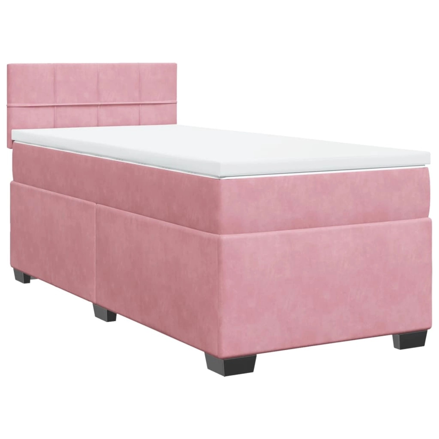vidaXL Boxspringbett mit Matratze Rosa 90x200 cm Samt 3286227 günstig online kaufen