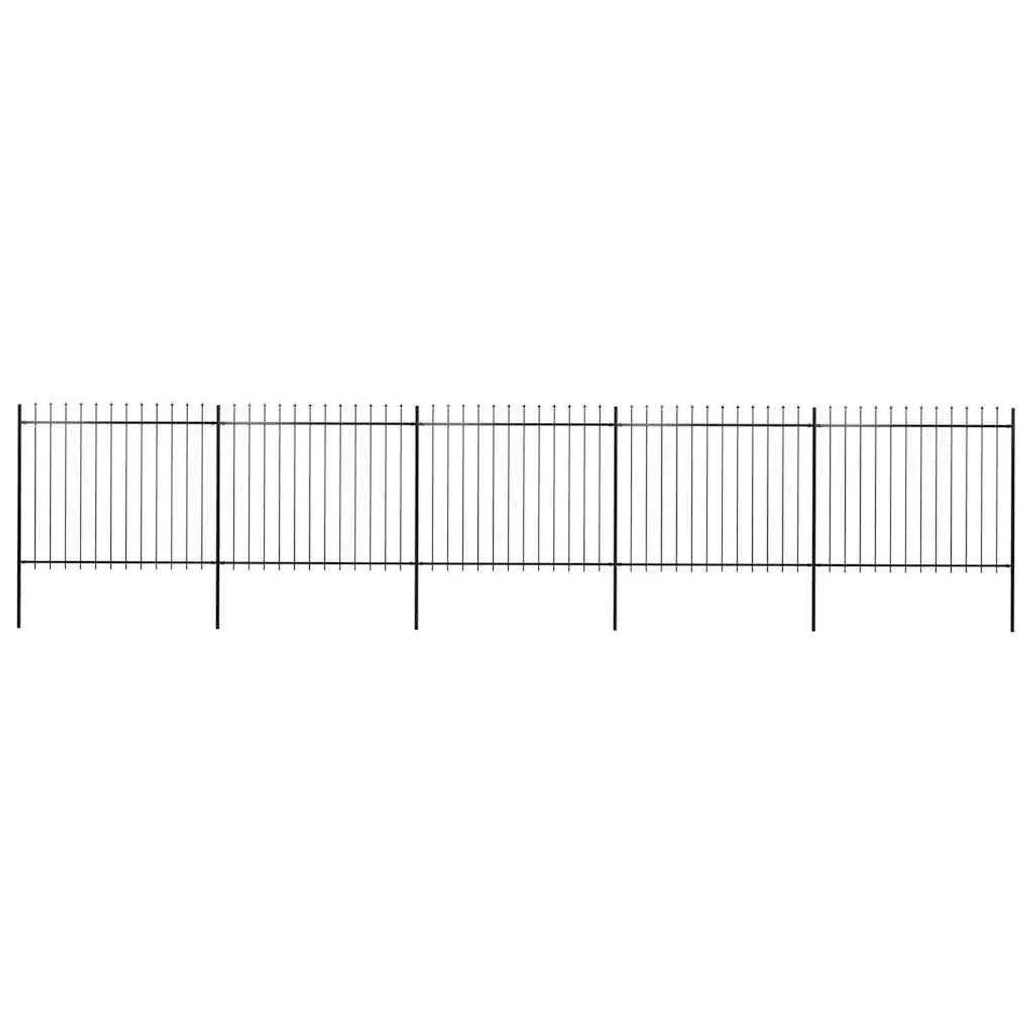 vidaXL Gartenzaun mit Speerspitze Stahl 892,5 x 150 cm Schwarz 277633 günstig online kaufen