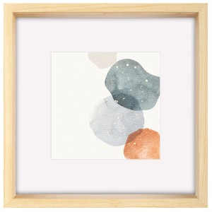 Walther Design Shape 3D Holzrahmen 50x50 cm Birke mit Passepartout und abstraktem Motiv.