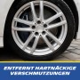 Saubere Alufelge nach Anwendung von Michelin Felgenreiniger. Autopflege für glänzende Felgen.