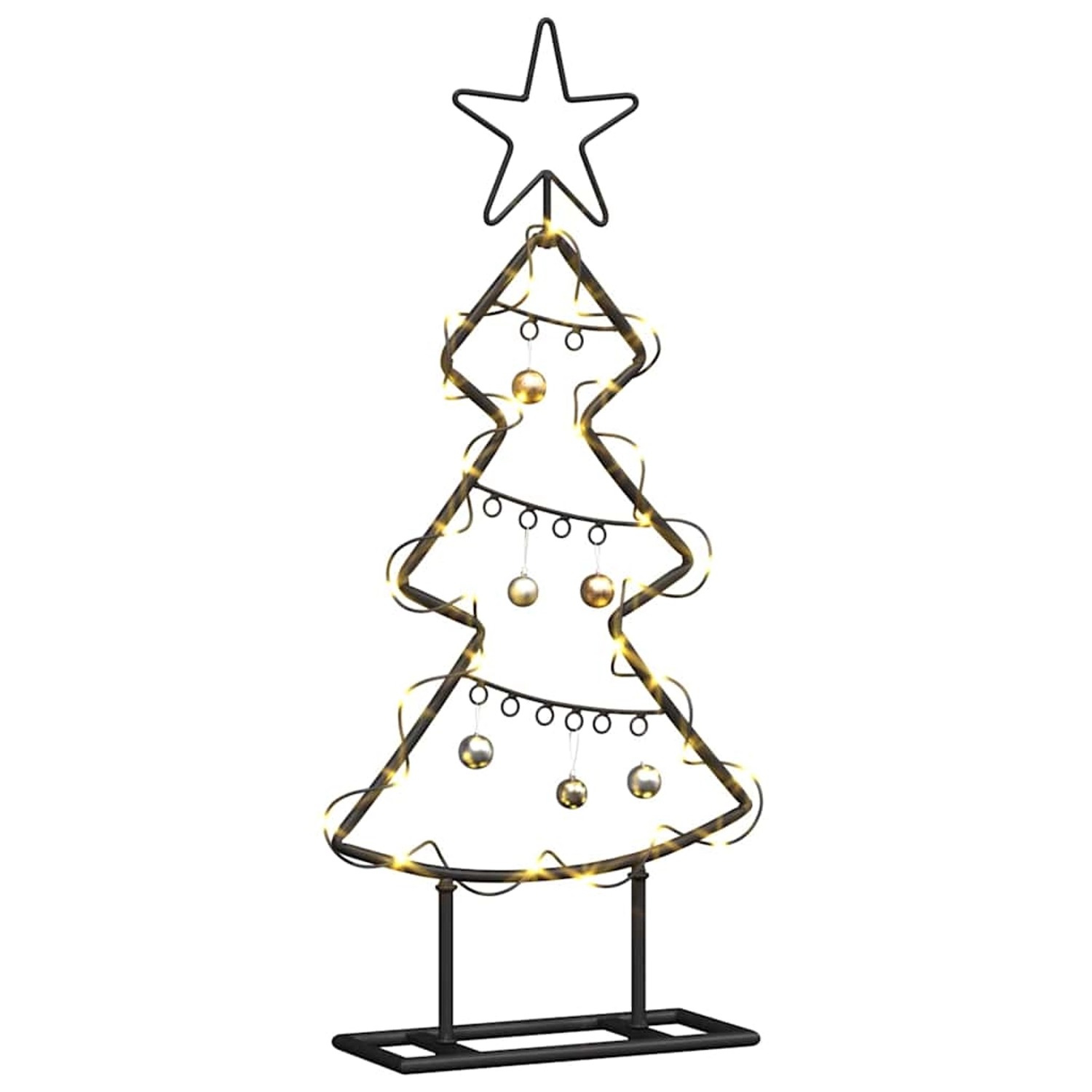 vidaXL Metall Weihnachtsbaum mit Ständer Schwarz 60 cm Stahl 42019186