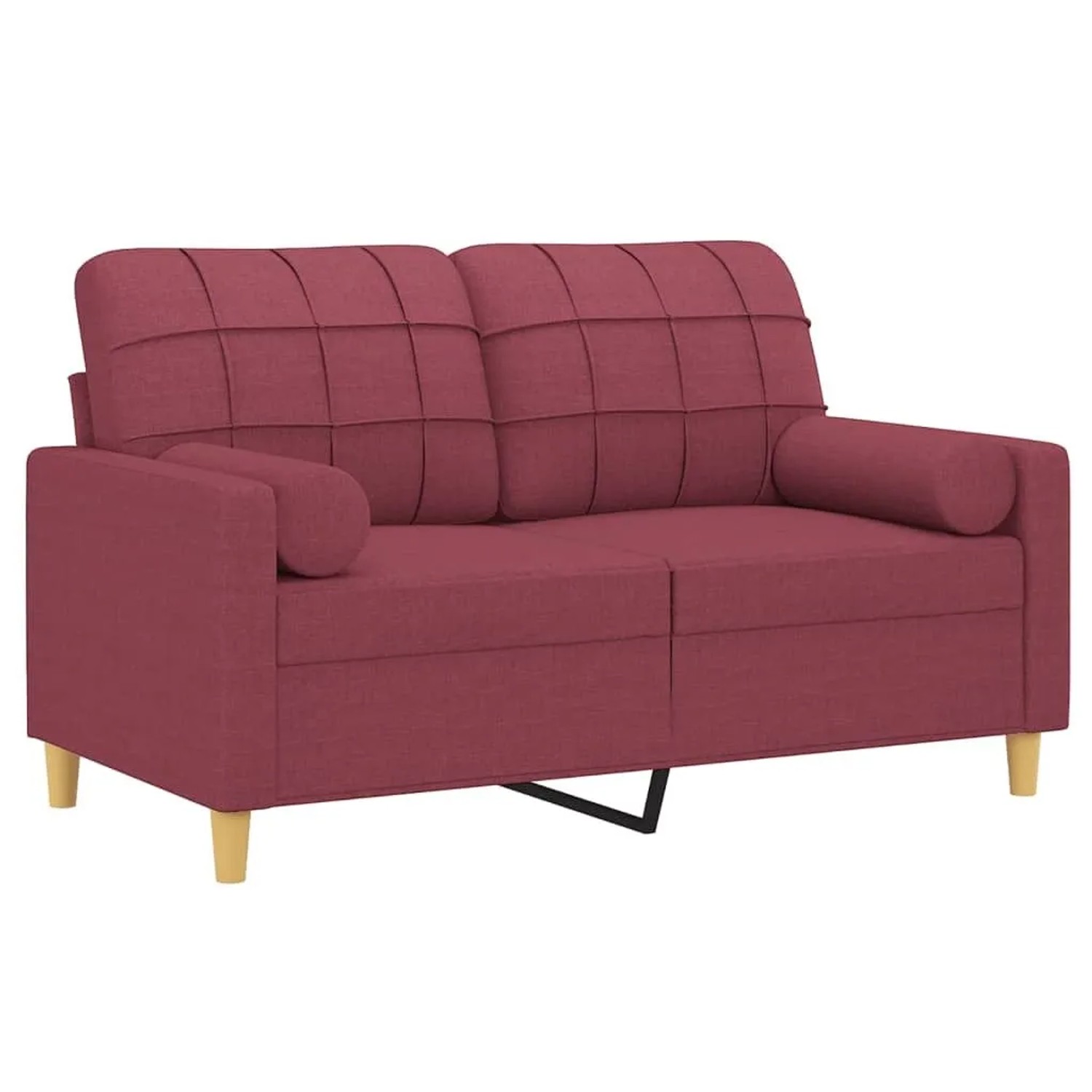 vidaXL 2-Sitzer-Sofa mit Zierkissen Weinrot 120 cm Stoff 3200780 günstig online kaufen