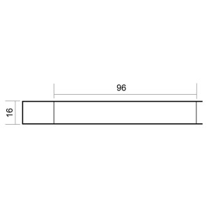Technische Zeichnung: T&J Stegplatte Vertica SDP, Maße 16 x 96 mm, Detailansicht.