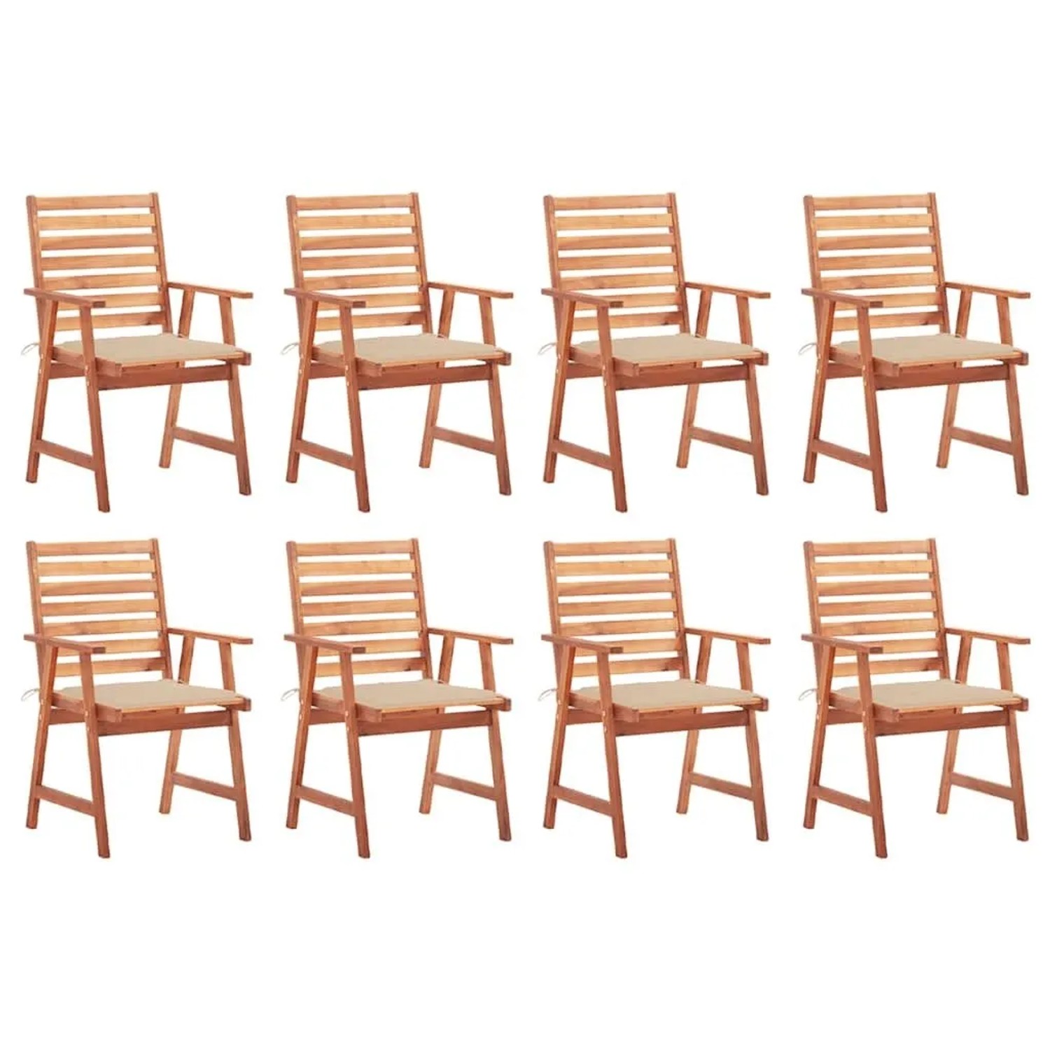 vidaXL Garten-Essstühle 8 Stk mit Kissen Massivholz Akazie 3078377