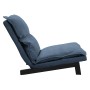 Blauer ML-Design Bodenstuhl mit Leinenbezug und Stahlgestell, ideal zum Entspannen.