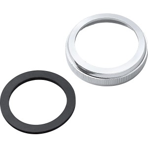 Verchromte Überwurfmutter (38,9 mm) mit Dichtung für Siphonanschlüsse.