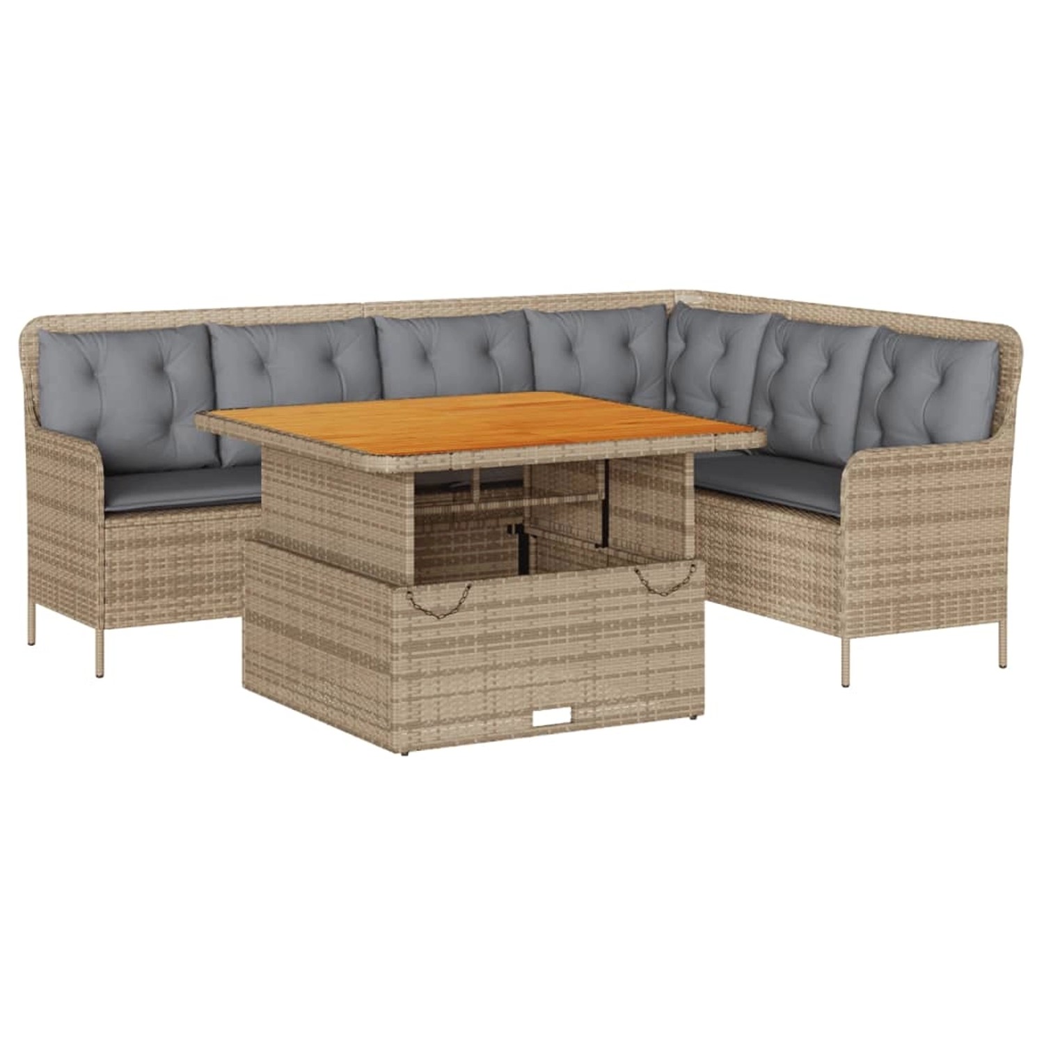 vidaXL 2-Tlg Garten-Sofagarnitur mit Kissen Beige Poly Rattan 3262085 günstig online kaufen