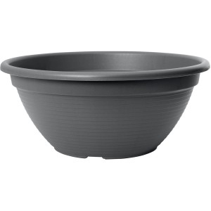 Anthrazitfarbene Florus Pflanzschale Original, Ø 28 cm, aus recyceltem Kunststoff.