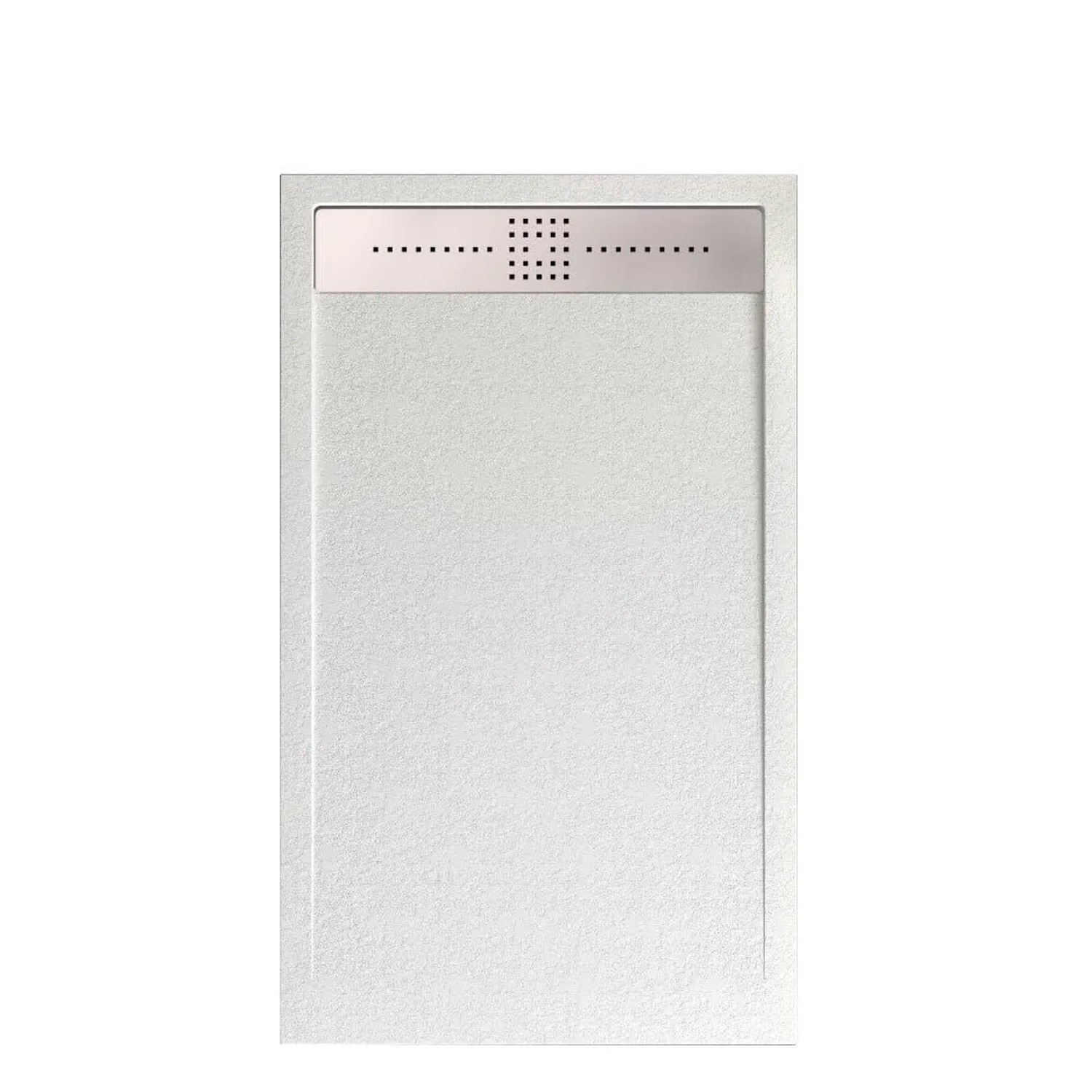 Stano Mineralguss Duschwanne Extra Flach Orion  Weiss Ablaufschutz Chrom 80x200cm