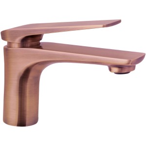 AquaSu Einhebelmischer Orva in Kupfer für Waschbecken ohne Überlauf.
