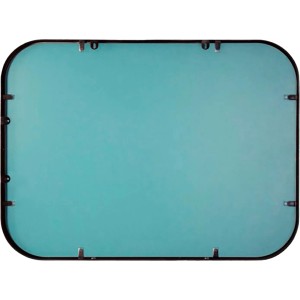 Rechteckiger Randal Metallspiegel, 80x60 cm, schwarzer Rahmen, Rückansicht.