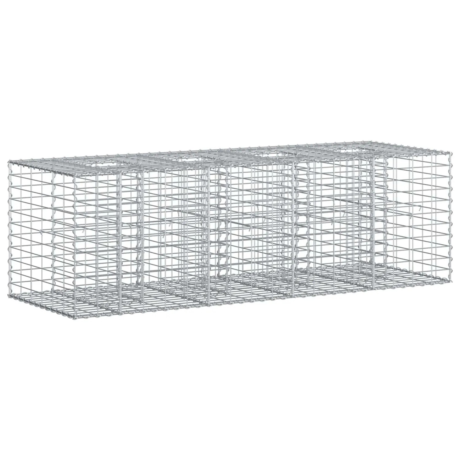 vidaXL Gabionen Hochbeet Silber 180 x 60 x 55 cm Verzinkter Stahl 42033323