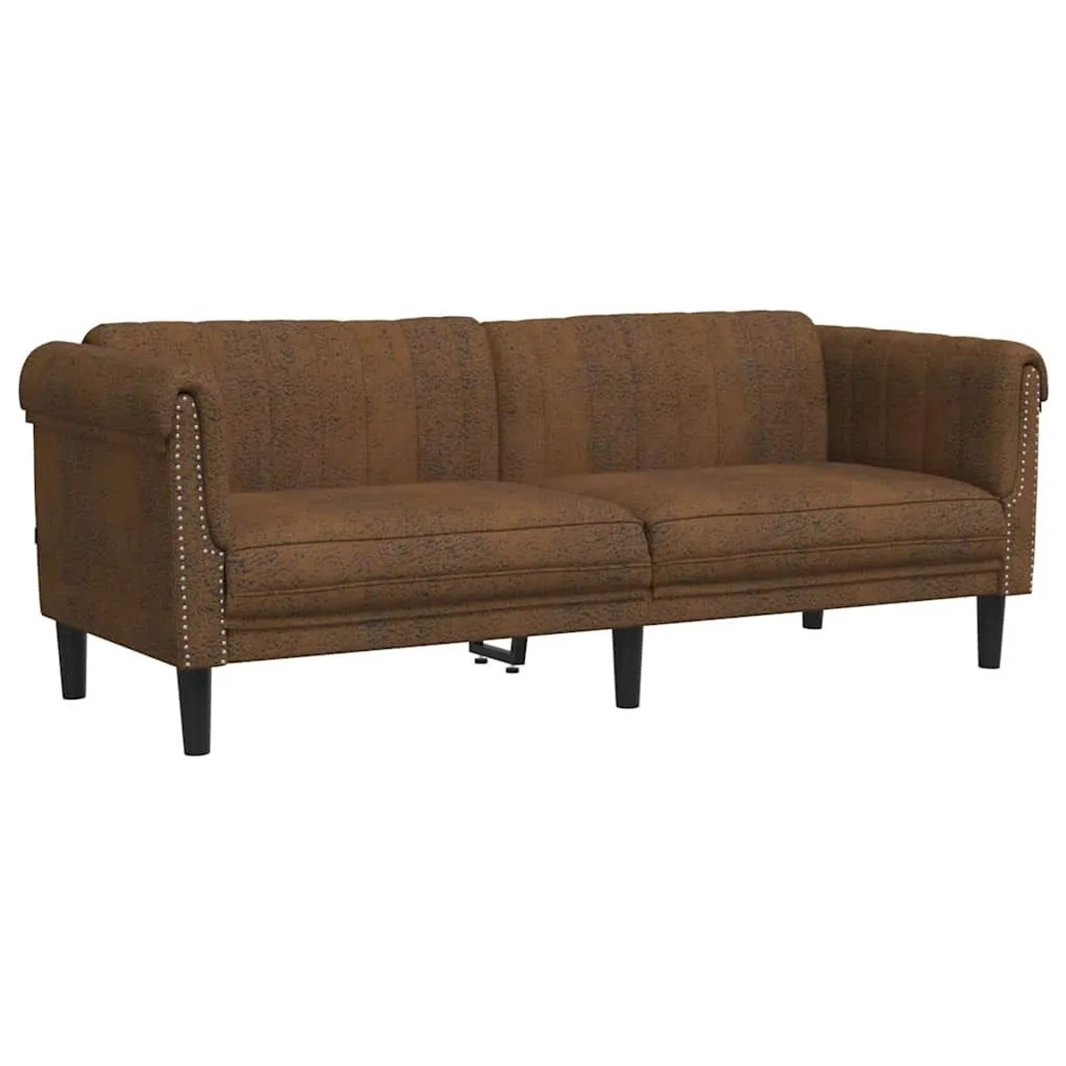 vidaXL 3-Sitzer Sofa Braun Kunstleder Wildleder-Optik 372594