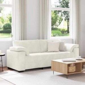 vidaXL 3-Sitzer-Sofa Creme 178 cm Samt 4105285