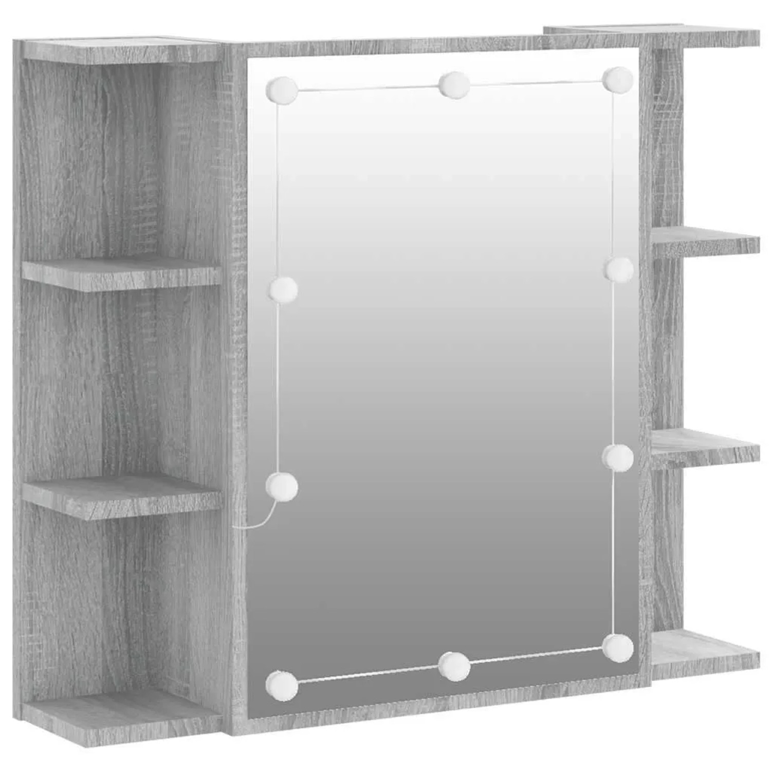 vidaXL Spiegelschrank mit LED Grau Sonoma 70x16,5x60 cm 820452 günstig online kaufen