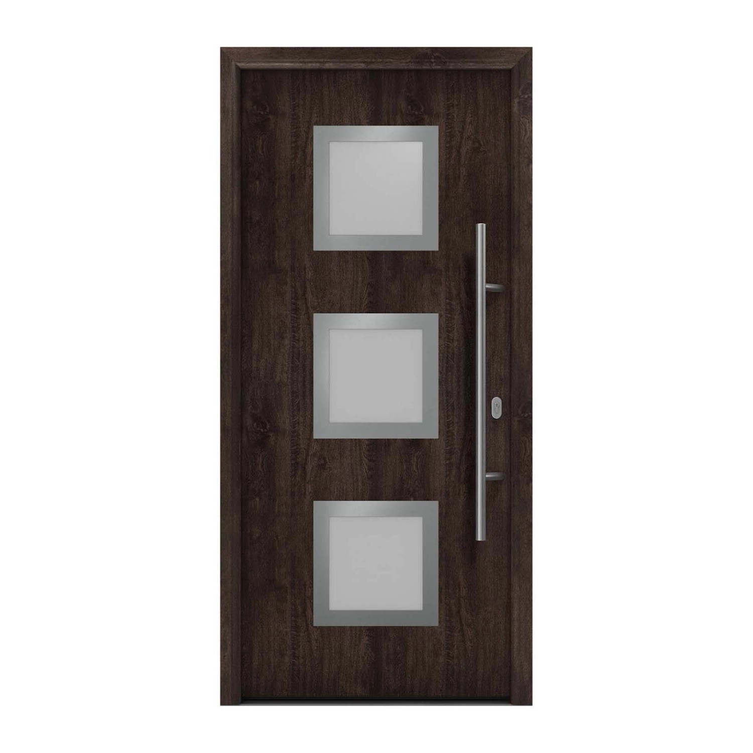 EcoStar Haustür Isopro IP 810S Eiche Dunkel 110 cm x 210 cm DIN R günstig online kaufen