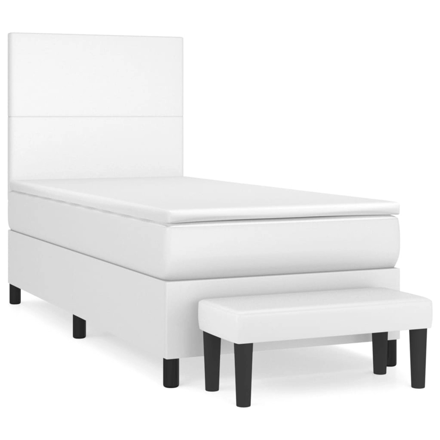 vidaXL Boxspringbett mit Matratze Weiß 100x200 cm Kunstleder1466398 günstig online kaufen