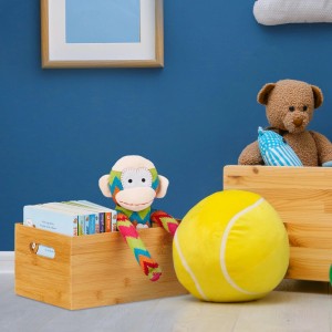 Relaxdays Aufbewahrungskiste Bambus Natur 14 cm x 30 cm x 20 cm 0,8 kg