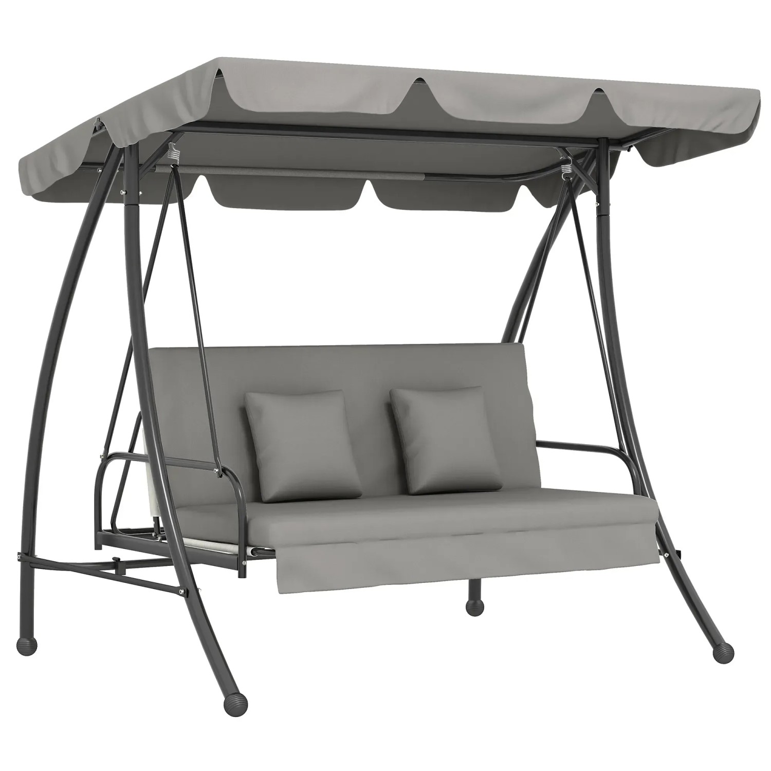 Outsunny 3 Sitzer Hollywoodschaukel mit Liegefunktion Grau 209 x 114 x 170 günstig online kaufen