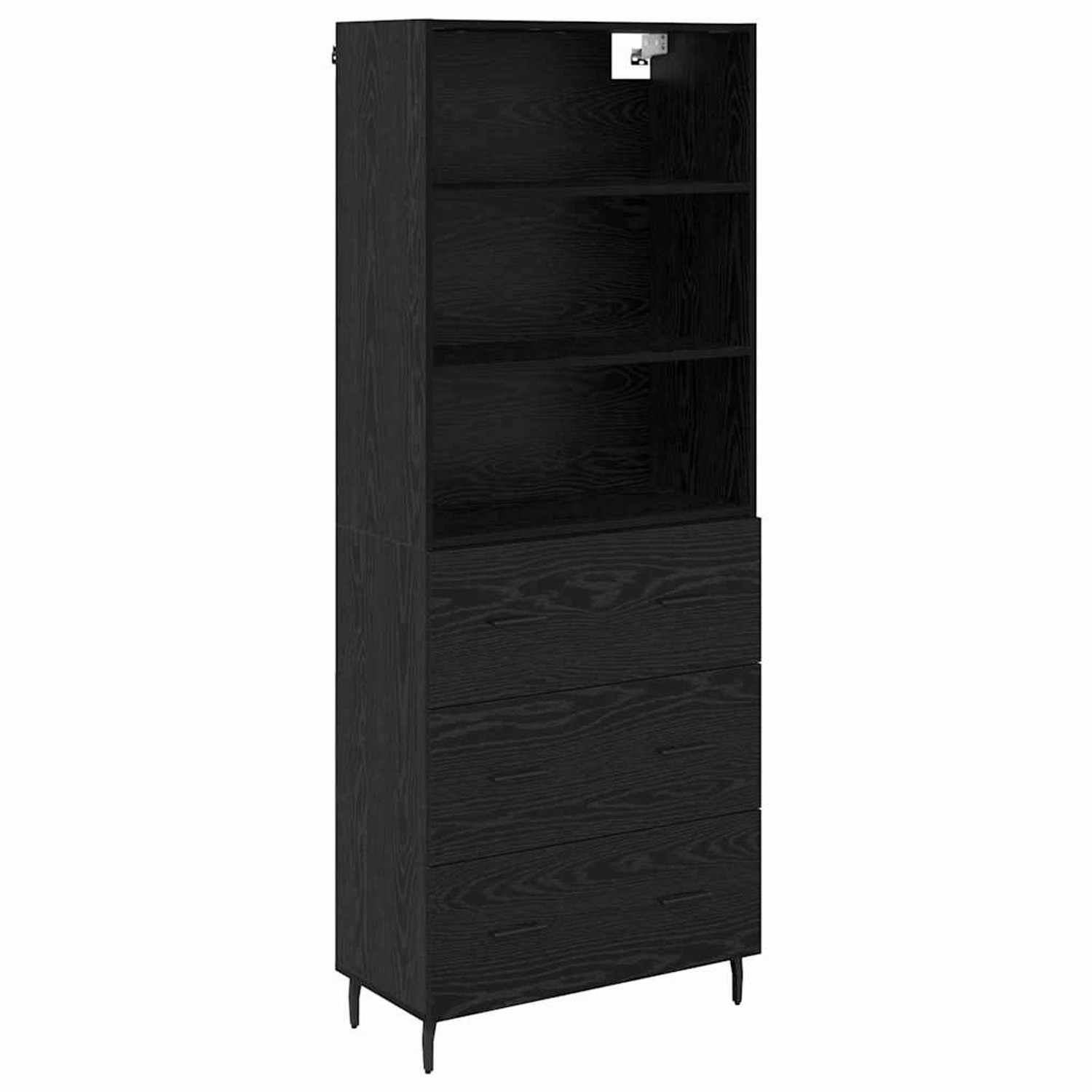 vidaXL Highboard 2 Stk Schwarz Eichen-Optik 69,5 x 34 x 180 cm 3416072 günstig online kaufen