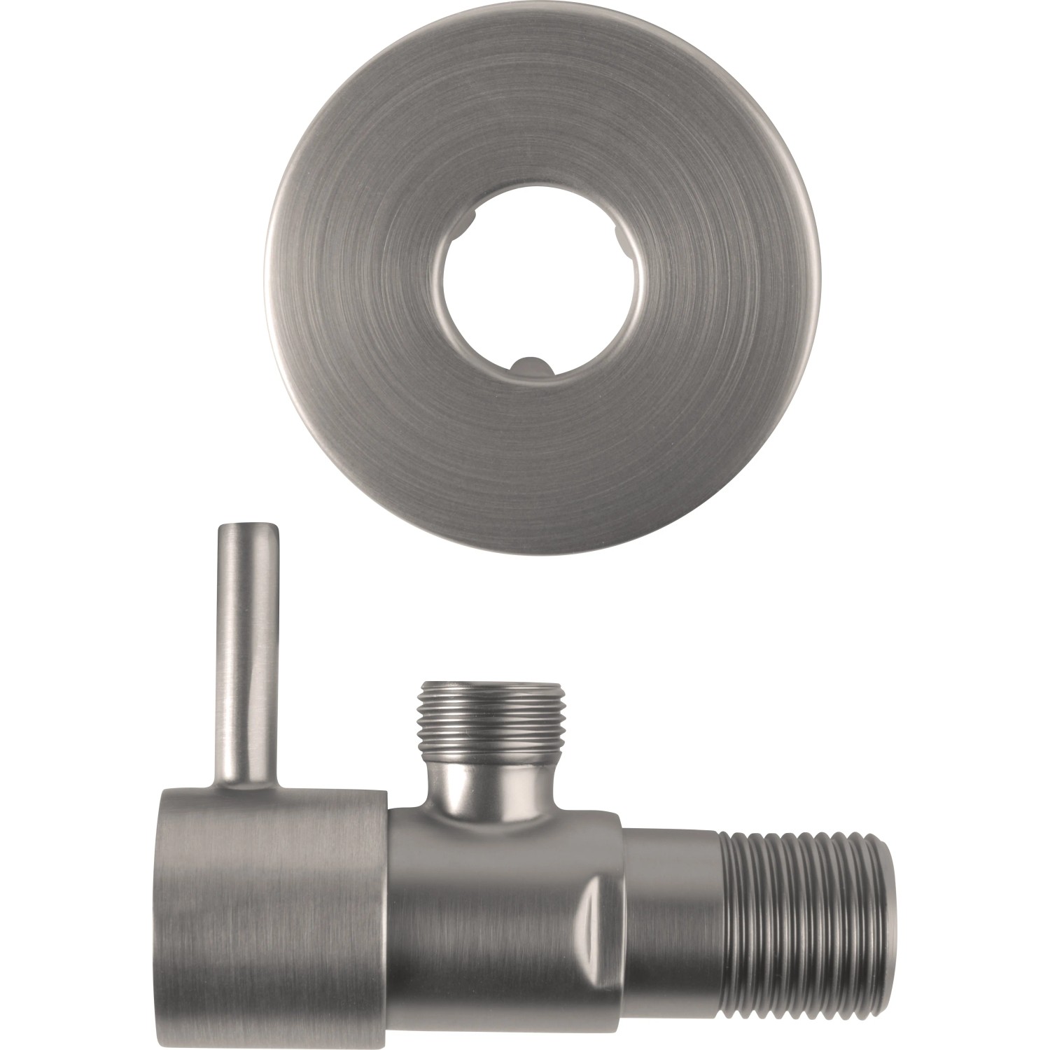 baliv Eckventil EV-3470 in Gun Metal mit Rosette für Waschtisch oder Spüle.