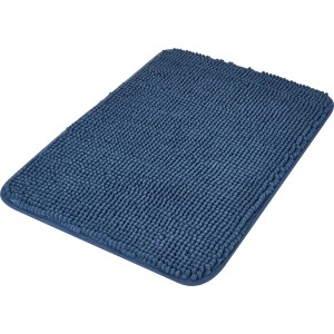 Dunkelblaue baliv Badematte (40x60 cm) aus Polyester. Flauschiger Badteppich für das Badezimmer.