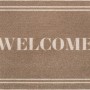 Fußmatte Welcome, 40x60 cm, braun mit weißem "WELCOME" Schriftzug und Rahmen.