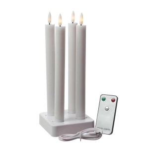 Marelida LED Stabkerzen LISA, 4er Set, wiederaufladbar mit Ladestation und Fernbedienung.