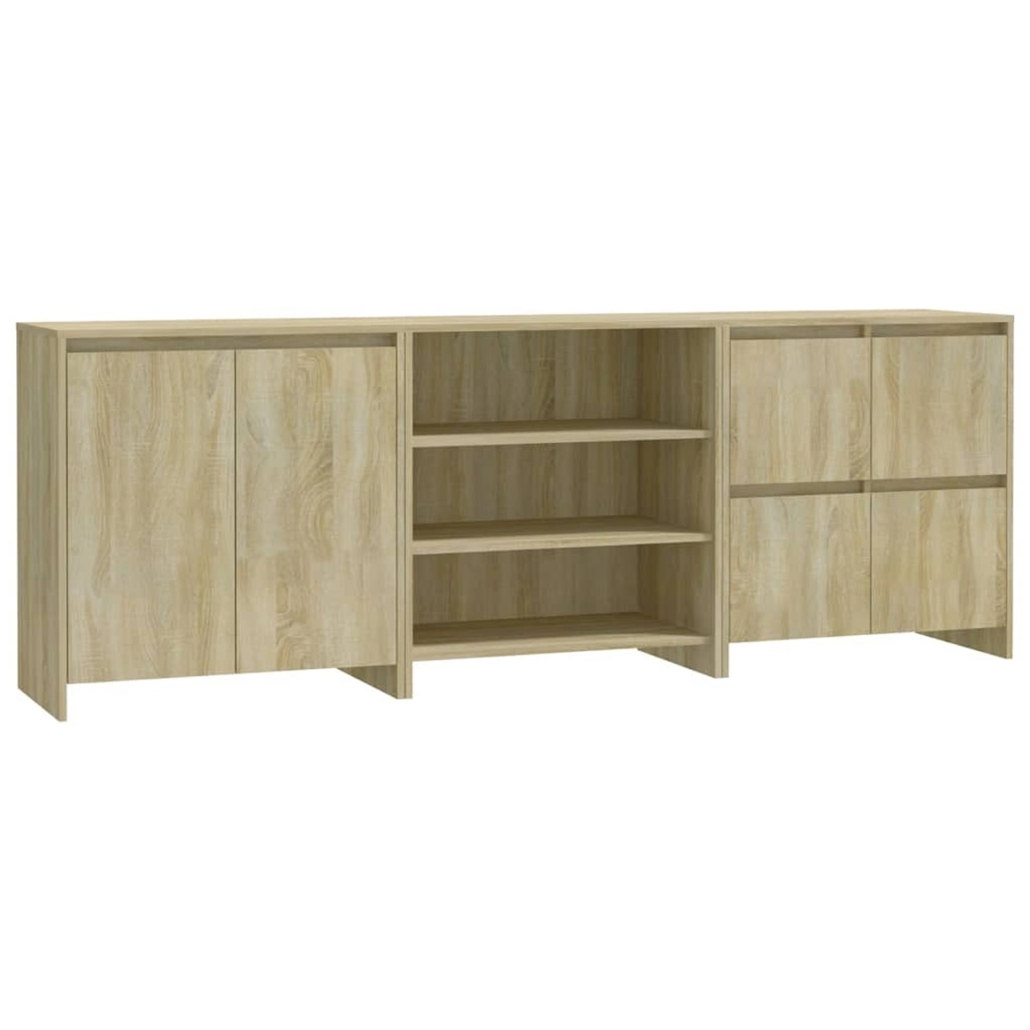 vidaXL 3-Tlg Sideboard Sonoma-Eiche Holzwerkstoff 3098075