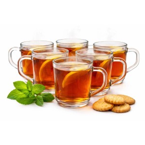 BigDean 6 Teegläser Set Teegläser Mit Henkel 230 ml Latte Macchiato Gläser