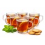 BigDean 6 Teegläser Set Teegläser Mit Henkel 230 ml Latte Macchiato Gläser