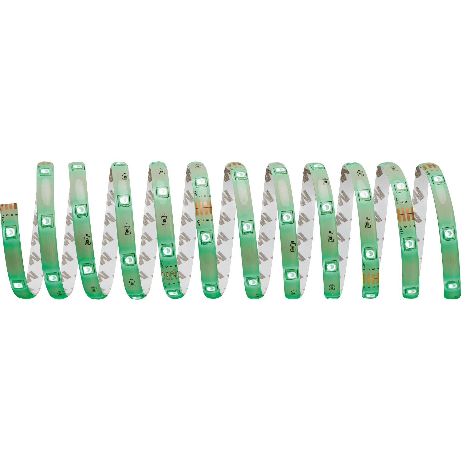 Aufgerolltes LED-Flexband RGB, 5 m, mit Fernbedienung. LED-Streifen mit Farbwechsel.