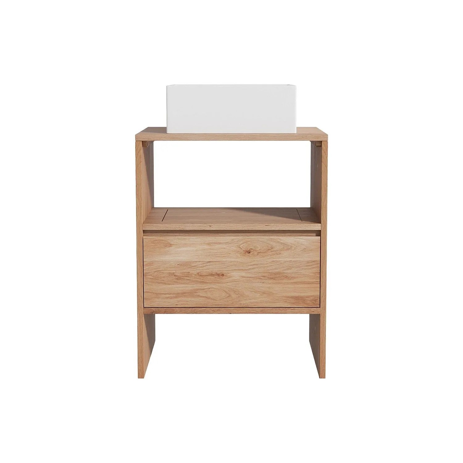Vente-unique Einzelwaschtisch Cavizo Naturfarben Hell 60 cm