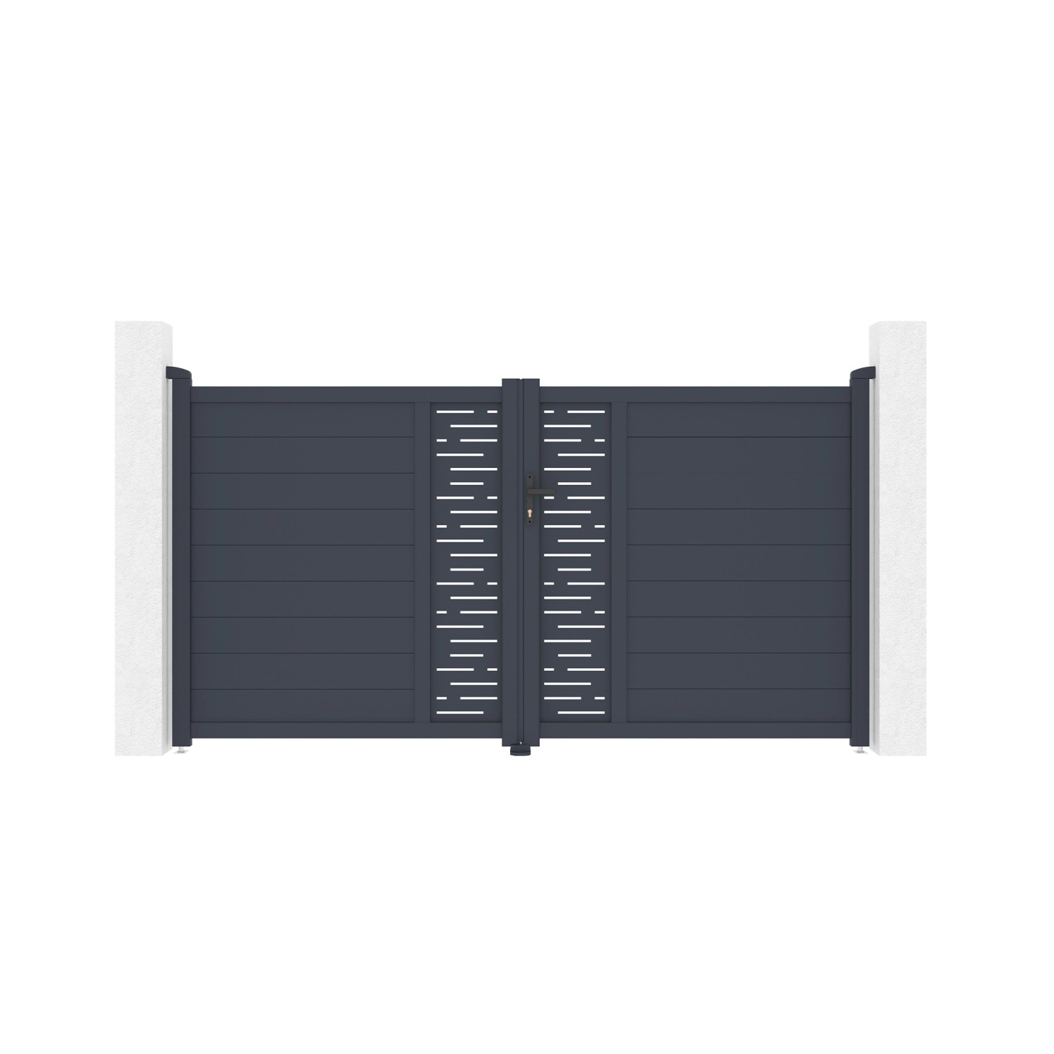 Casanoov Flügeltor 3M Arlberg H 160Cm & 2 Pfosten H 190Cm Aluminium Grau günstig online kaufen